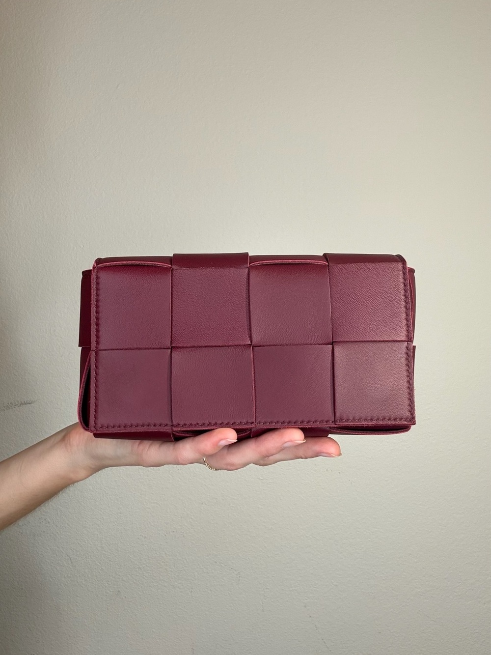 Bottega Veneta Burgundy Cassette Belt Bag